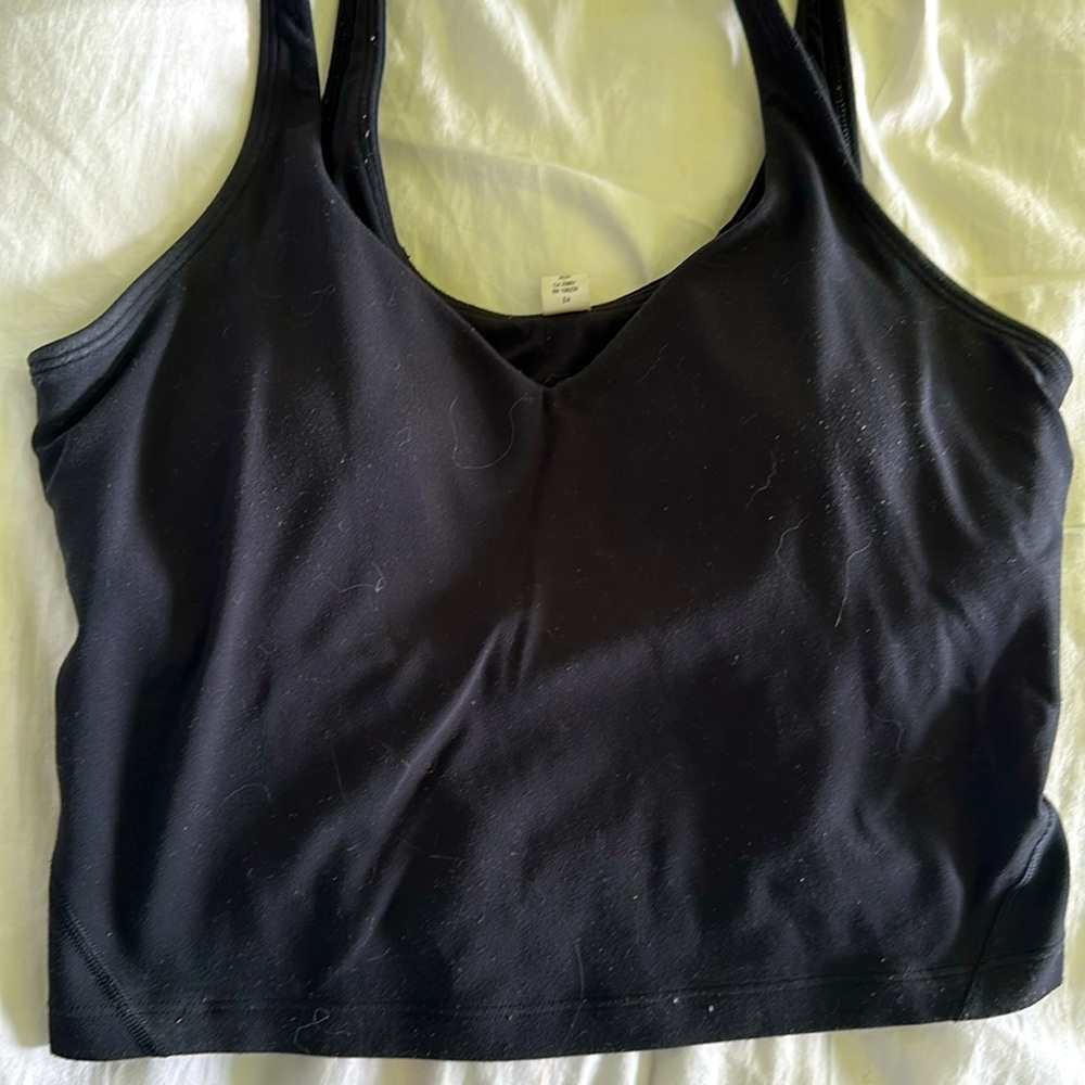 Well worn black lululemon cropped align tank!